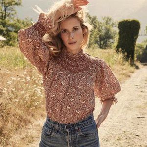 Doen Amoret Prancing Fawn Top Size Small- EUC!